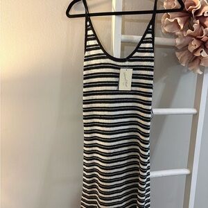 Universal Thread Black and White Striped Knit Tank